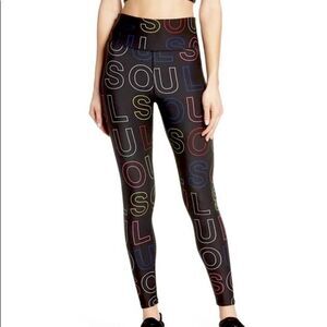 Soul by Soul Cycle High Waist Logo Print Tights - M
